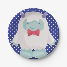 イェティ祝トボーイズアボミナブル雪だるま誕生日 ペーパープレート