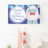 イェティ祝トボーイズアボミナブル雪だるま誕生日 横断幕 (インサイチュ)