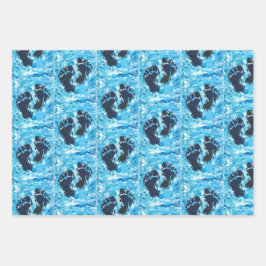 イェティ足プリント磁気カード ラッピングペーパーシート