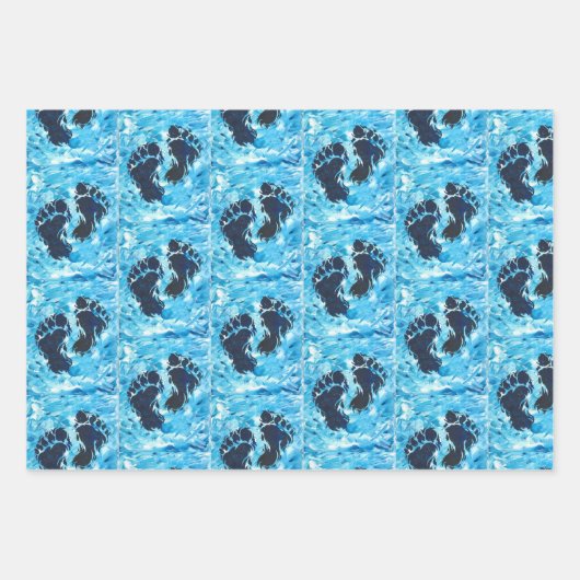 イェティ足プリント磁気カード ラッピングペーパーシート (正面)