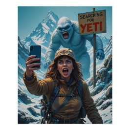 イェティ ビッグフット サスクワッチ セルフィー マウントエベレスト ポスター