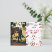 イェーイハー ディスコカウガール フォト ロデオ バースデー ポストカード (スタンド正面)