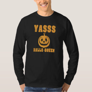 イェーイ ハロウィンクイーン かわいい トレンディー おもしろ カボチャ ジャック オーランタン Tシャツ