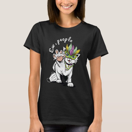 イェーイ 人々 猫 医療用マスクをしていない Tシャツ (正面)