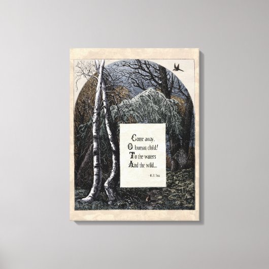 イェーツ「盗まれた子ども」詩ビクトリアンアートのキャンバス キャンバスプリント (正面)