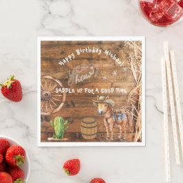 イェーハウカウボーイロデオサドルアップ紙プレート スタンダードランチョンナプキン