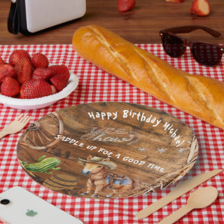 イェーハウカウボーイロデオサドルアップ紙プレート ペーパープレート