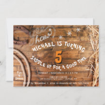 イェーハウカウボーイ誕生日招待状