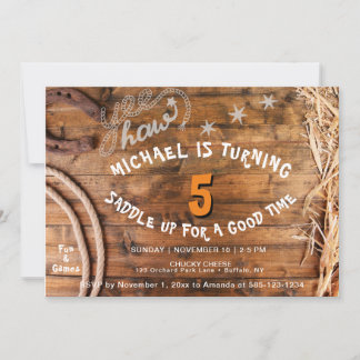 イェーハウカウボーイ誕生日招待状 招待状