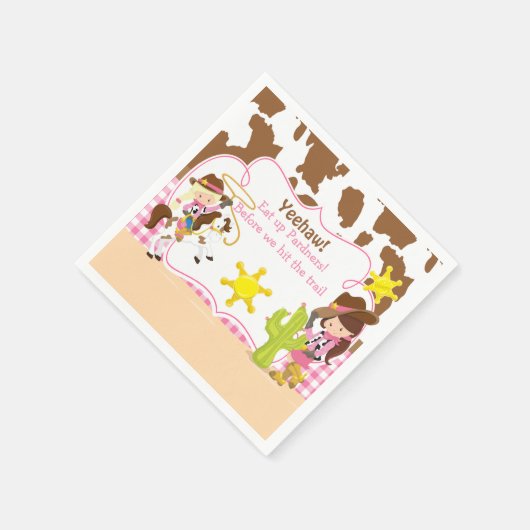 イェーフ女性のカーボーイウェスタンバースデーパーティー スタンダードカクテルナプキン (角)
