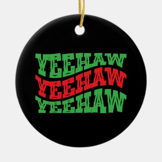 イェーフ女性のカーボーイウェスタンヴィンテージカウボーイメンズ セラミックオーナメント (正面)