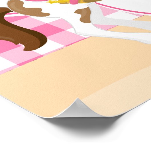 イェーフ女性のカーボーイウェスタン誕生日ポスターガール ポスター (角)