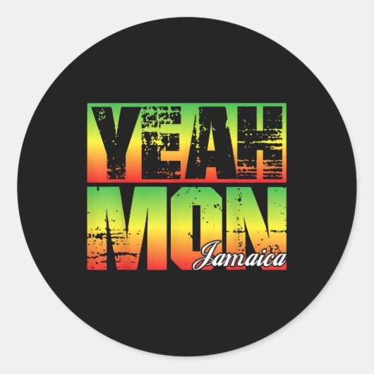 イェーモンレトロジャマイカフラッグジャマイカスーベリーファンン ラウンドシール (正面)