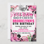 イェーヨーディスコ女性のカーボーイ誕生日パーティー招待 招待状 (正面)
