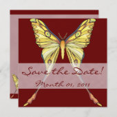 イエかわいらしローバタフライ招待状 招待状 (正面/裏面)