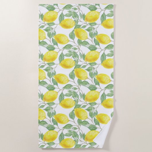 イエかわいらしローレモン ビーチタオル (正面)