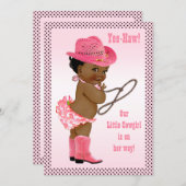 イエイハー！ リトル エスニック コウガール ベイビー シャワー 招待状 (正面/裏面)