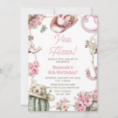 イエイ！ウェスタンコウガールロデオの誕生日パーティー 招待状 (正面)