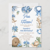 イエイ！西部カウボーイロデオの誕生日パーティー 招待状 (正面)