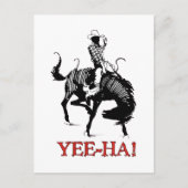 イエイ！野生の馬を乗りこなすカウボーイ ポストカード (正面)