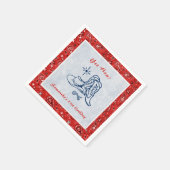 イエウェイウェスタンペイズリーデニムブルージーンズ誕生日 スタンダードカクテルナプキン (角)