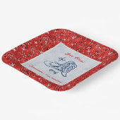 イエウェイウェスタンペイズリーデニムブルージーンズ誕生日 ペーパープレート (傾斜あり)