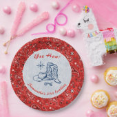 イエウェイウェスタンペイズリーデニムブルージーンズ誕生日 ペーパープレート (パーティー)