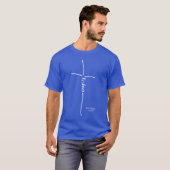 イエシュア十字架メシアニック信者トーラーへブルー Tシャツ (正面フル)