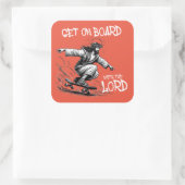 イエスおもしろいのスケートボードイエスと一緒に乗ろう スクエアシール (バッグ)