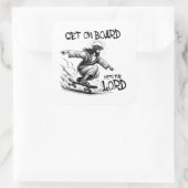 イエスおもしろいのスケートボードイエスと一緒に乗ろう スクエアシール (バッグ)