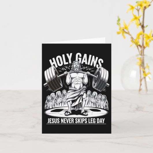 イエスおもしろいは決して足の日クリスチャンジム体をスキップしない カード (黄色い花)