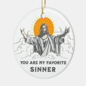 イエスおもしろいキリスト「あなたお気に入りのは私の罪人だ セラミックオーナメント (左)