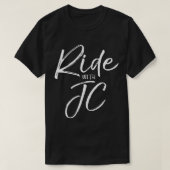 イエスおもしろいギフトクリスチャンバイクもしくは自転車に乗る人引用文リ Tシャツ (デザイン正面)