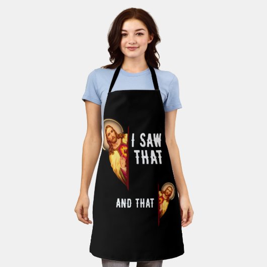 イエスおもしろいバイブル最高のクのジョークの引用文私はそれを見た エプロン (着用した状態)