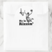 イエスおもしろいバスケ – 彼はRizzin' ラウンドシール (バッグ)