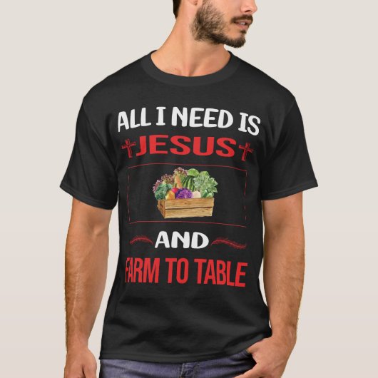 イエスおもしろいファームのテーブルへ Tシャツ (正面)