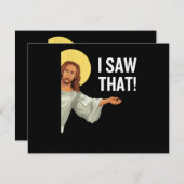 イエスおもしろいミーム私はクリスチャンの引用文神が見た シーズンカード (正面/裏面)