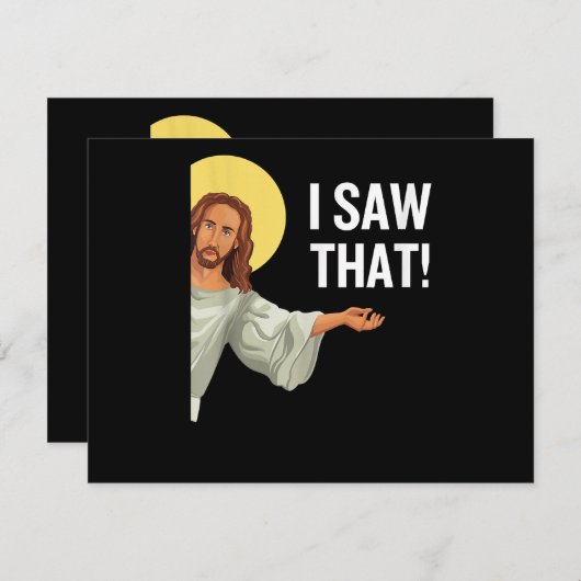 イエスおもしろいミーム私はクリスチャンの引用文神が見た シーズンカード (正面/裏面)