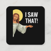 イエスおもしろいミーム私はクリスチャンの引用文神が見た スクエア名刺 (裏面)