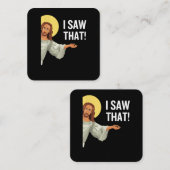 イエスおもしろいミーム私はクリスチャンの引用文神が見た スクエア名刺 (正面/裏面)