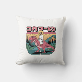 イエスおもしろいミーム、ピンクの恐竜に乗る クッション