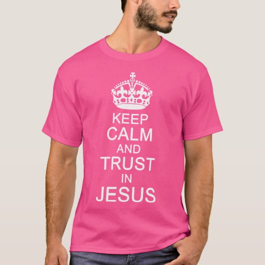 イエスおもしろい保クリスチャンの神Tに対する信頼を静める Tシャツ (正面)