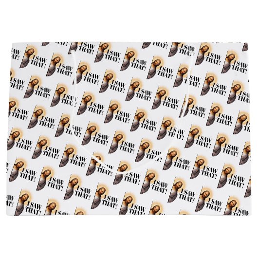 イエスおもしろい引用文 – 私はそれを見た！ ラージペーパーバッグ (正面)