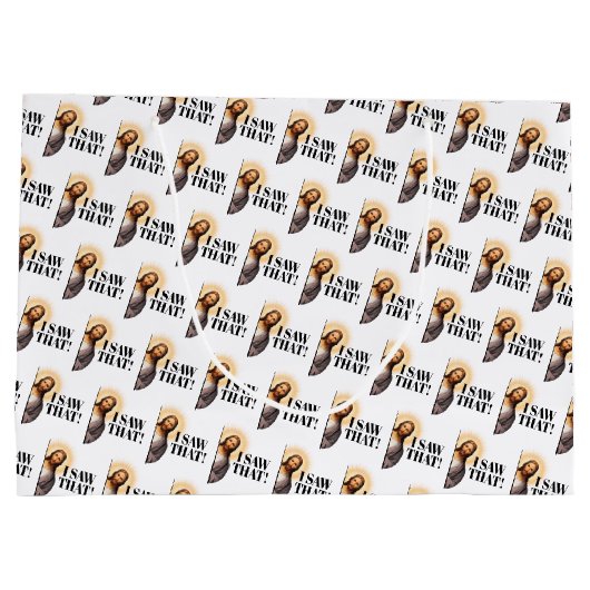 イエスおもしろい引用文 – 私はそれを見た！ ラージペーパーバッグ (裏面)