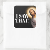 イエスおもしろい引用文 – 私は見た スクエアシール (バッグ)