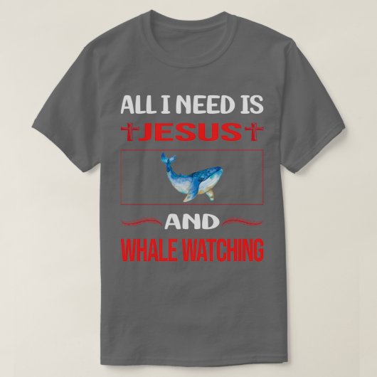 イエスおもしろい・ホエールウォッチング Tシャツ (デザイン正面)