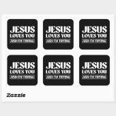 イエスがあなたを愛し、私は試みている スクエアシール (シート)