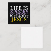 イエスがいないと人生は怖い スクエア名刺 (正面/裏面)
