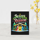 イエスがこの季節の理由 クリスマスプレゼント  誕生 カード (黄色い花)