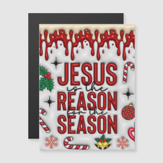 イエスがその季節の理由だ。クリスマスカード。 (正面/裏面)